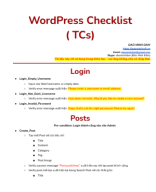 WordPress Checklist