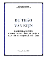 Dự thảo Văn kiện ĐH Chi bộ TTYT Q4 NK 2025 - 2030.pdf