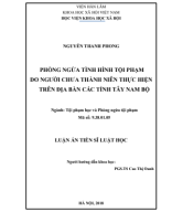 [ebook.edubig.vn] - Luận án tiến sĩ Luật học: Phòng ngừa tình hình tội phạm do người chưa thành niên thực hiện trên địa bàn các tỉnh Tây Nam Bộ.pdf