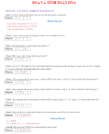 PHẦN III CÂU TRẢ LỜI NGẮN DNA VÀ TÍNH TOÁN DNA - GV.docx