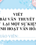 BÀI 6. TIẾT 9,12. VIẾT ĐOẠN VĂN KỂ LẠI MỘT TRẢI NGHIỆM.pptx