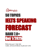 [QUÝ 1.2025-SAMPLE]- IELTS SPEAKING FORECAST