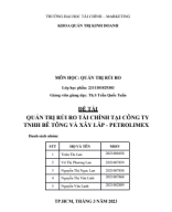 Tiểu luận Quản trị rủi ro tài chính tại Công ty TNHH Bê tông và xây lắp - PETROLIMEX PDF.pdf