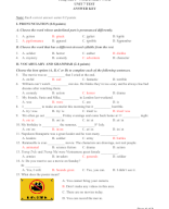 Tiếng Anh 6 Smart World - Unit 7 Test - Answer Key.docx