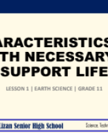 Lesson 1 - Characteristics of Earth Necessary to Support Life.pdf