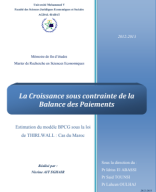 Ait Sghair - La Croissance sous contrainte de la Balance des Paiements, Estimation du modèle BPCG sous la loi de THIRLWALL : Cas du Maroc.pdf