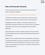 Plan de Prevención Personal