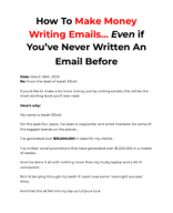 How To Make Money Writing Emails… Even if You’ve Never Written An Email Before