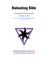 Biohacking Bible - A Neuropharmacology Encyclopedia