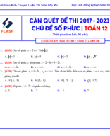 Buổi 5 - 90 Phút càn quét Số phức trong đề thi Đại Học - ĐỀ