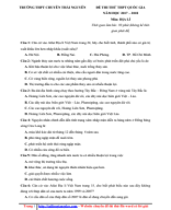 47. Đề thi thử THPTQG năm 2018 - Môn Địa Lý - THPT Chuyên Thái Nguyên - Thái Nguyên - Lần 2 - File word có lời giải chi tiết.pdf