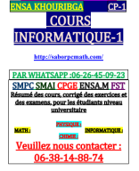 +++COURS INFORMATIQUE-1 CP1 ENSA KHOURIBGA.pdf