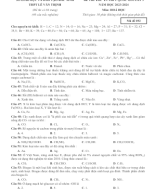 96 . Đề thi thử TN THPT 2024 - Môn Hóa Học - THPT Lê Văn Thịnh - Bắc Ninh (Lần 3) - File word có lời giải.docx