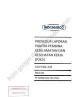 SOP-HSE-010-REV00 - PROSEDUR LAPORAN PANITIA PEMBINA KESELAMATAN DAN KESEHATAN KERJA (P2K3) - w.pdf