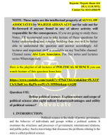 Political science Question No 01 What is political science explain its nature scope and uitility..pdf