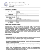 CSE250 Circuits and Electronics-Course Description and Outcome Form