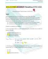 2024 Soluciones RESERVA Matemáticas II PCE