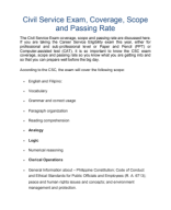 Civil Service Exam, Coverage, Scope and Passing Rate.pdf