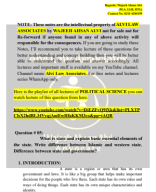 Political science Question No 05 What is state explain essential elements of state difference between State and government..pdf