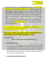 Political science Question No 06 What is democracy. what are the chracteristics of democracy. explain difference between Islamic and western democracy..pdf