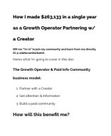 How I made $263,133 in a single year as a Growth Operator Partnering w/ a Creator