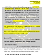 Pakistan study Question No 03 Write a note on congress ministries between 1937 to 1939..pdf