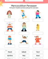 Lembar Kerja Mencocokkan Nama Perasaan Ilustrasi Warna-warni.pdf