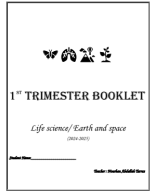 Science- Grade 6-1st trimester booklet 