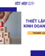 THIẾT LẬP MỤC TIÊU KINH DOANH HIỆU QUẢ