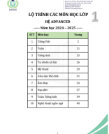 [JP.01.Advanced]Lộ trình các môn học lớp 1 trường TH Jean Piaget - năm học 2024-25.pdf