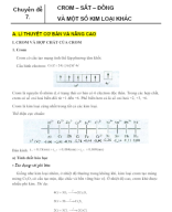 CHUYÊN ĐỀ 7. CROM – SẮT – ĐỒNG VÀ MỘT SỐ KIM LOẠI KHÁC.doc