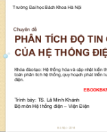 CHUYÊN ĐỀ - PHÂN TÍCH ĐỘ TIN CẬY CỦA HỆ THỐNG ĐIỆN (TS. Lã Minh Khánh).ppt