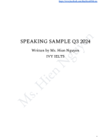 SAMPLE SPEAKING Q3/2024 Ms. Hien Nguyen