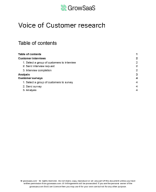 GrowSaaS: VoC research