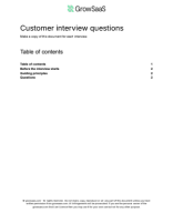 GrowSaaS: Customer interview questions