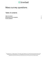 GrowSaaS: Mass survey questions