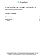 GrowSaaS: Cold audience interview questions