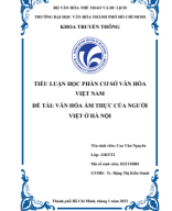 Tiểu luận Cơ sở văn hóa Việt Nam- Văn hóa ẩm thực của người Việt ở Hà Nội.pdf