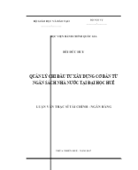 Luận văn Quản lý chi đầu tư xây dựng cơ bản từ ngân sách nhà nước tại Đại học Huế.docx