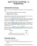 Unit V - Arrays and Strings – C Programming.pdf