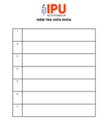 Kiểm tra giữa khóa - Answer sheet