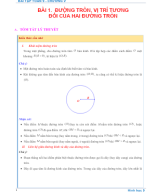 Chương V - Bài 1 - ĐƯỜNG TRÒN. VỊ TRÍ TƯƠNG ĐỐI CỦA HAI ĐƯỜNG TRÒN.docx