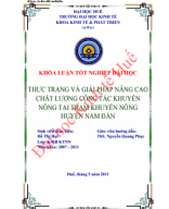 [ebook.edubig.vn] - Khóa luận tốt nghiệp: Thực trạng và giải pháp nâng cao chất lượng công tác khuyến nông tại Trạm khuyến nông huyện Nam Đàn.pdf